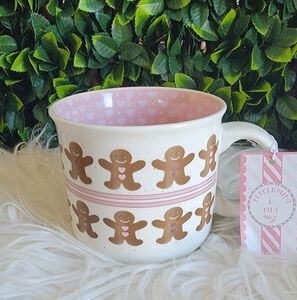 Peppermint & Pine Pink and White Gingerbread Mug with Crazing